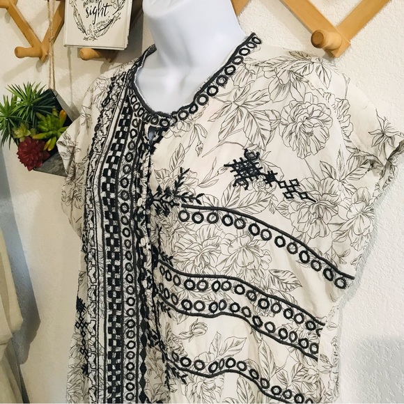 ⭐️🌟 Biya by Johnny Was Beautifully Embroidered Tunic Dress Sz M - Picture 4 of 12